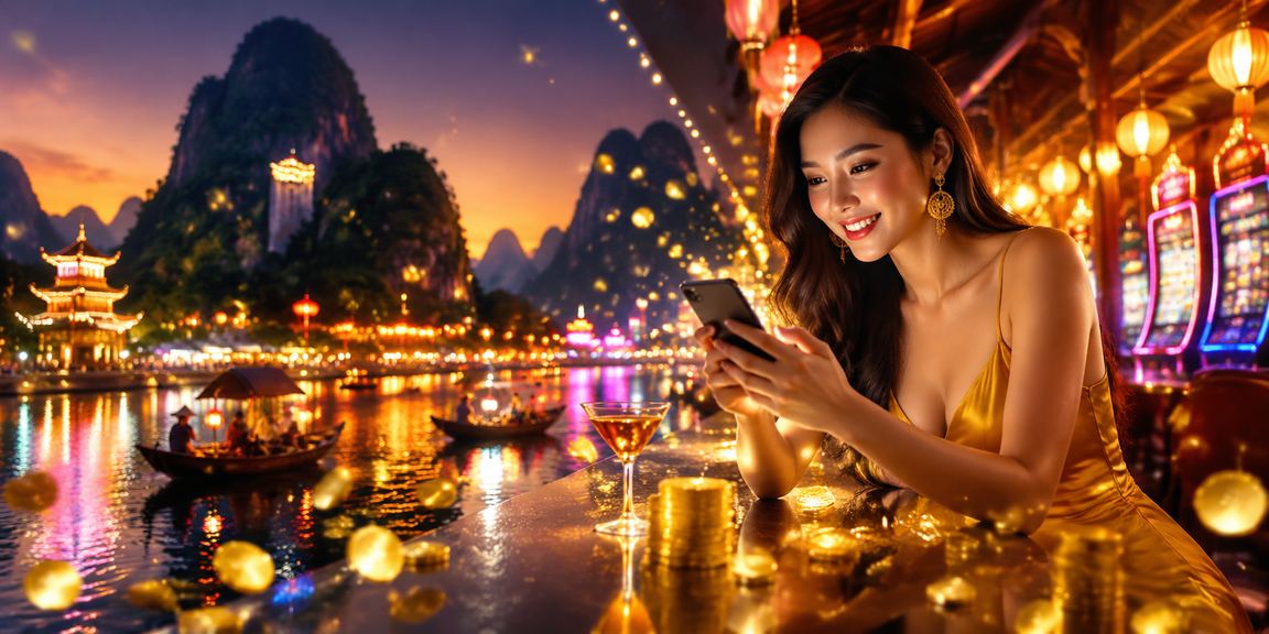 Cảnh chợ đêm Ninh Bình với người dùng trải nghiệm casino trực tuyến trên điện thoại